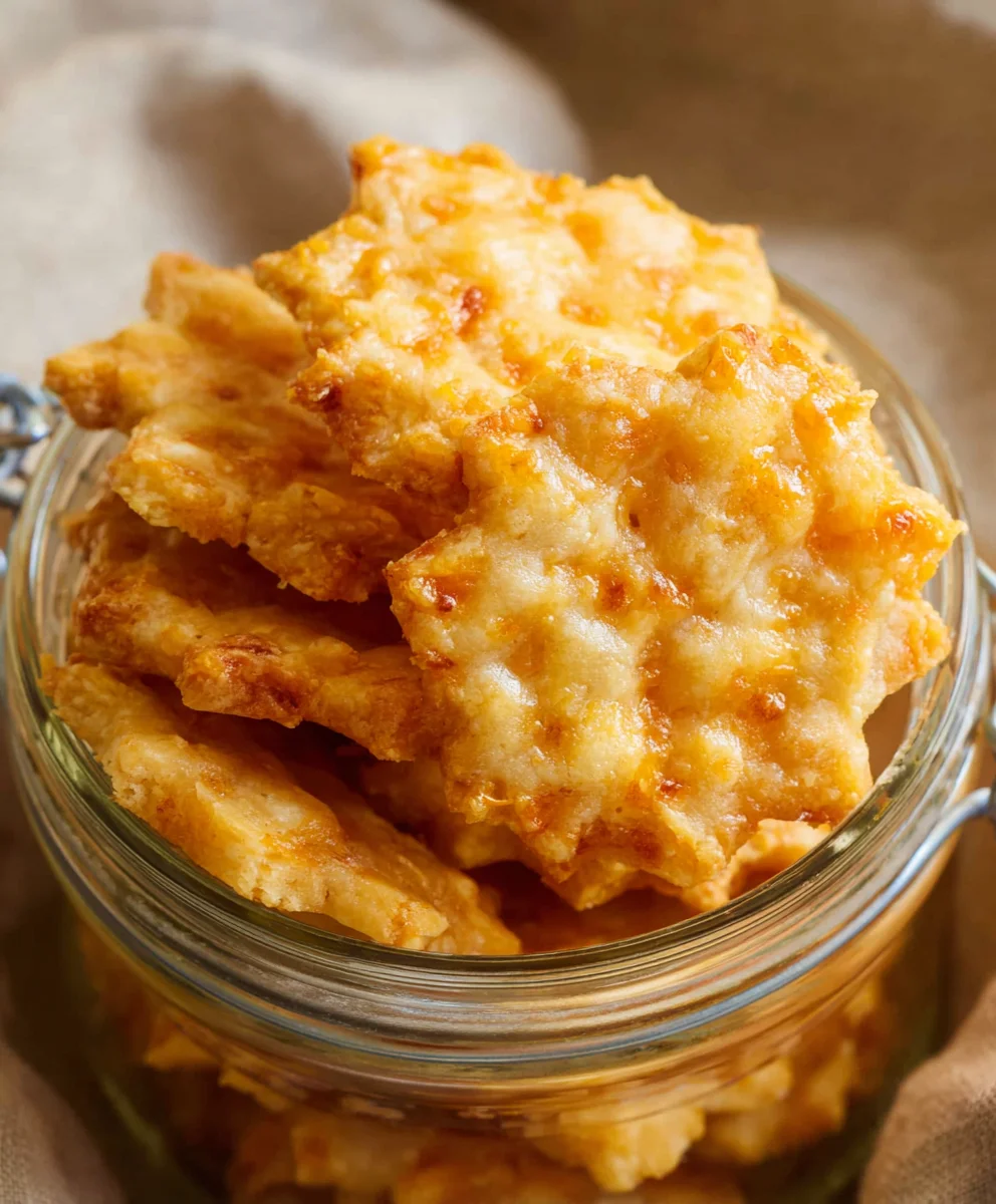 Cheesy Sourdough Cheddar Crackers - Easy Recipe