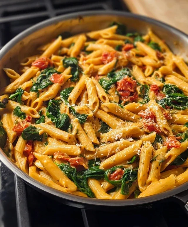 One-Pot Spinach Tomato Pasta