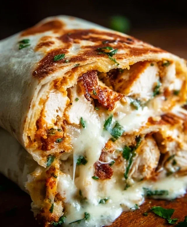 Cheesy Garlic Chicken Wraps