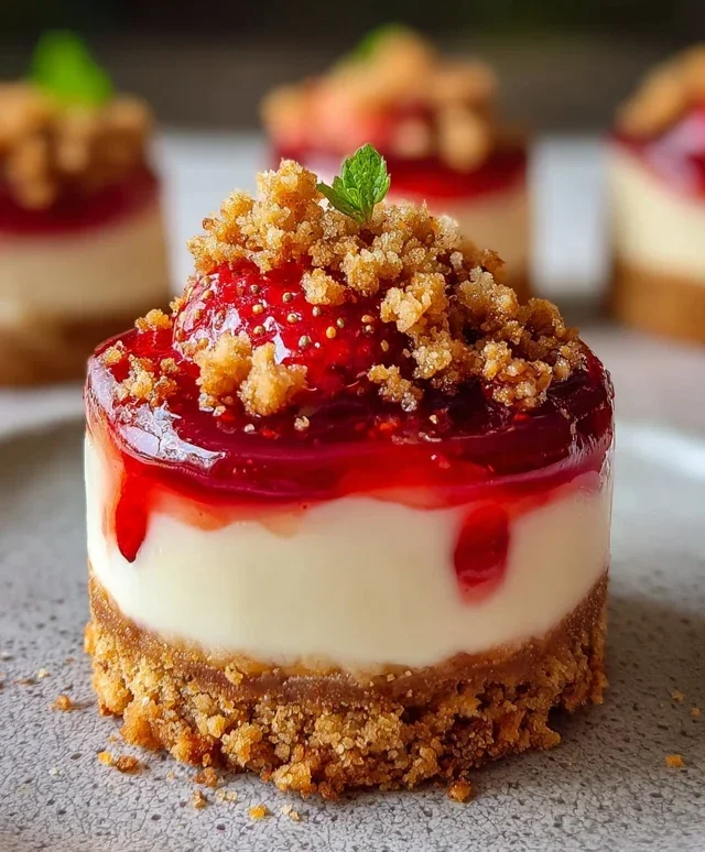 Mini Strawberry Crunch Stuffed Cheesecake