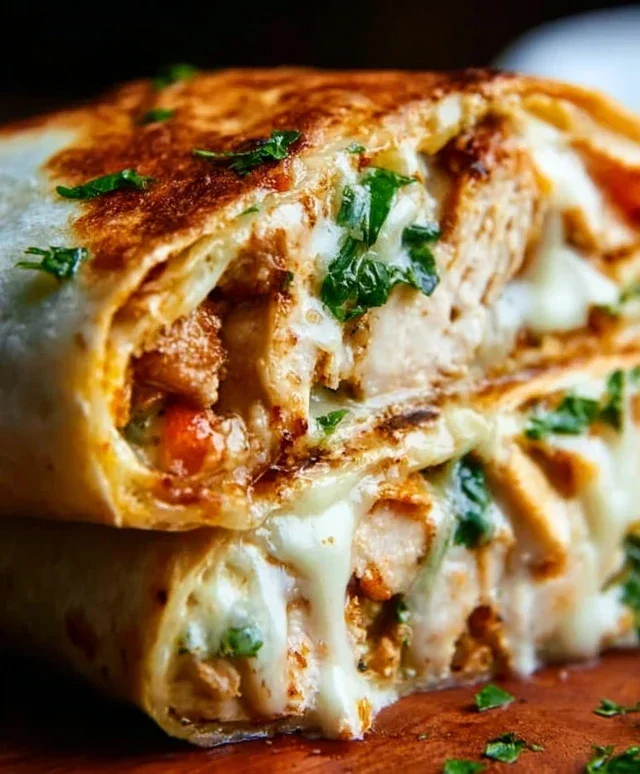 Cheesy Garlic Chicken Wraps