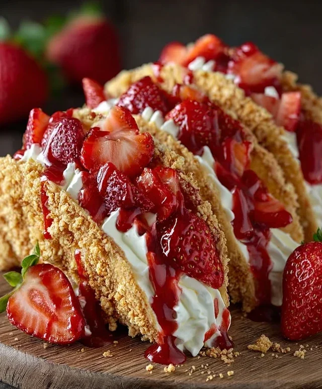 Strawberry Crunch Cheesecake Tacos