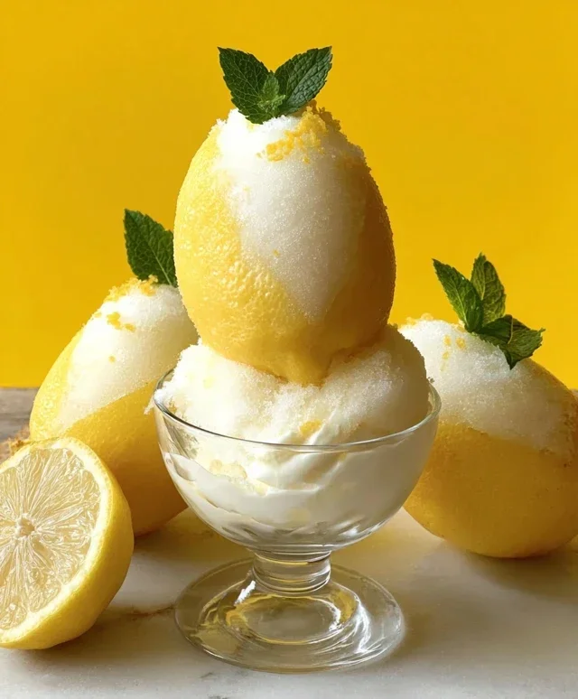Sorbetto di Limone Dressed Up in a Frozen Lemon Shell
