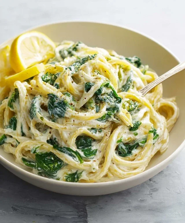 Lemon ricotta pasta & spinach