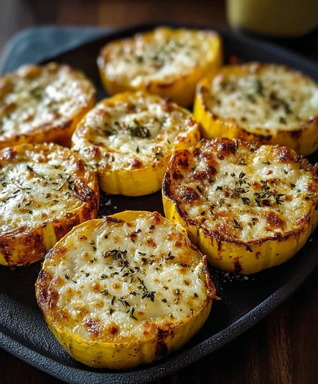Cheesy Baked Squash Rounds