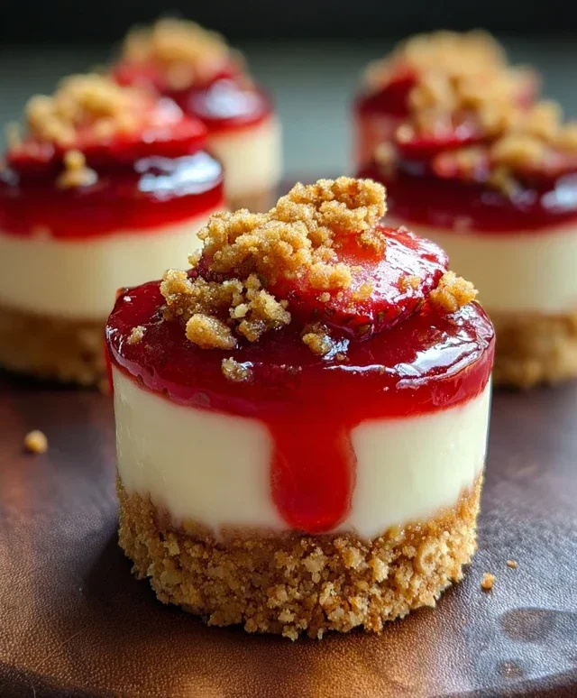 Mini Strawberry Crunch Stuffed Cheesecake