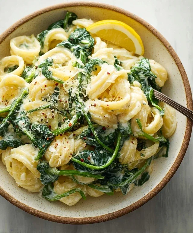 Lemon ricotta pasta & spinach