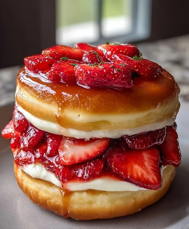 Strawberry Cheesecake Doughnut Burger