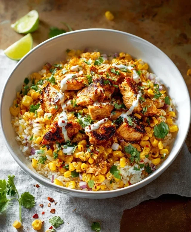 Street Corn Chicken Rice Bowl Recipe