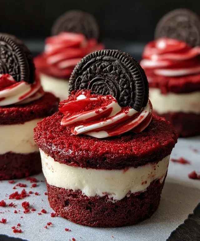 Mini Red Velvet Oreo Cheesecakes