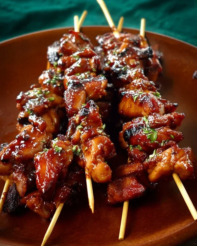 Sticky Bourbon Extract Extract Chicken Skewers