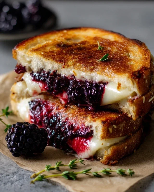 Blackberry Balsamic and Brie Grilled Cheese