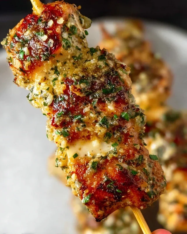 Ranch Garlic Parmesan Chicken Skewers