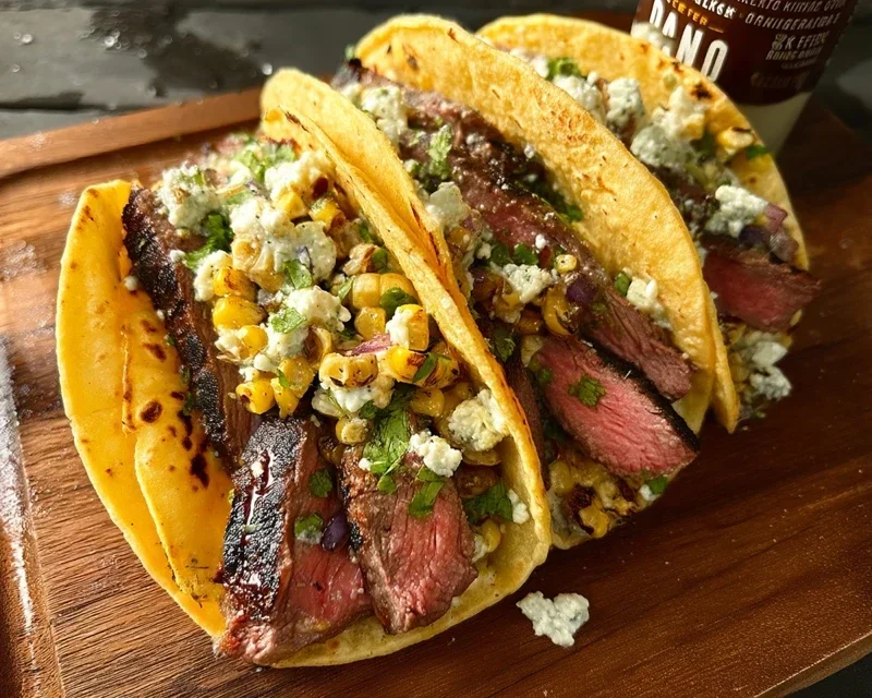 Grilled Elote Steak Tacos