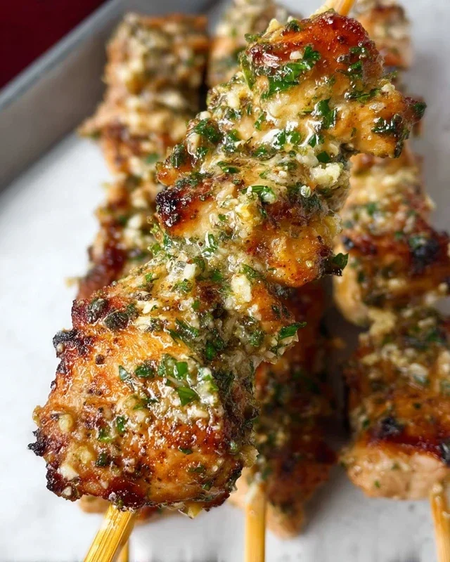 Garlic Parmesan Chicken Skewers