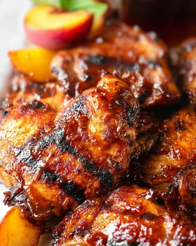 Grilled Bourbon Extract Extract Peach BBQ Chicken