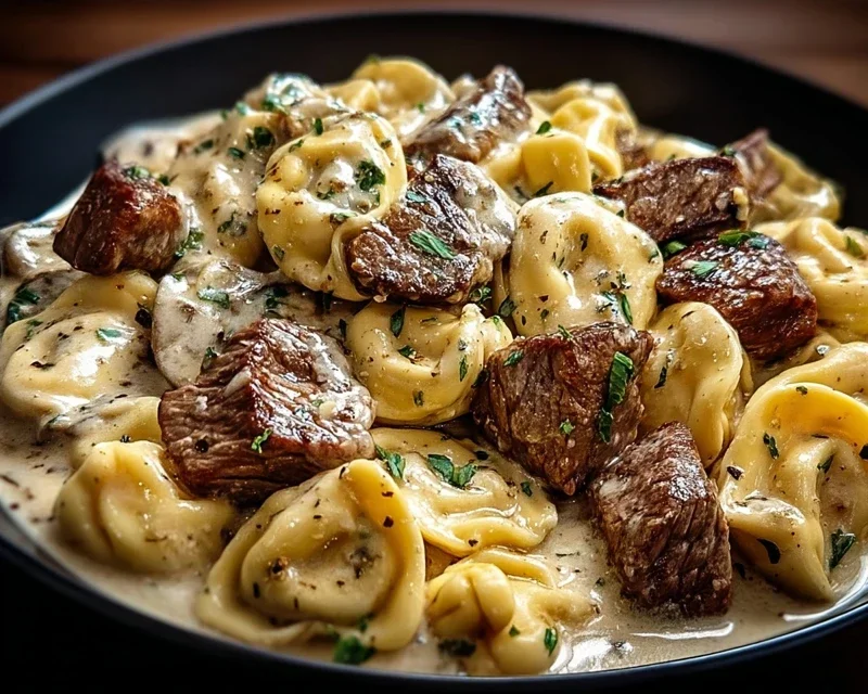 Cracked Garlic Steak Tortellini in Creamhouse Sauce Bliss
