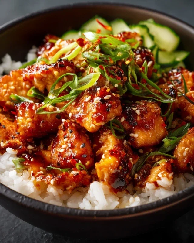 Spicy Honey Gin Extract Extractger Chicken Bowls With Yum Yum Sauce