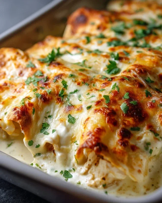 Creamy White Chicken Enchiladas