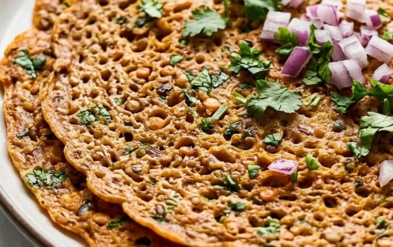 Masoor Dal Chilla | Savory Red Lentil Pancakes