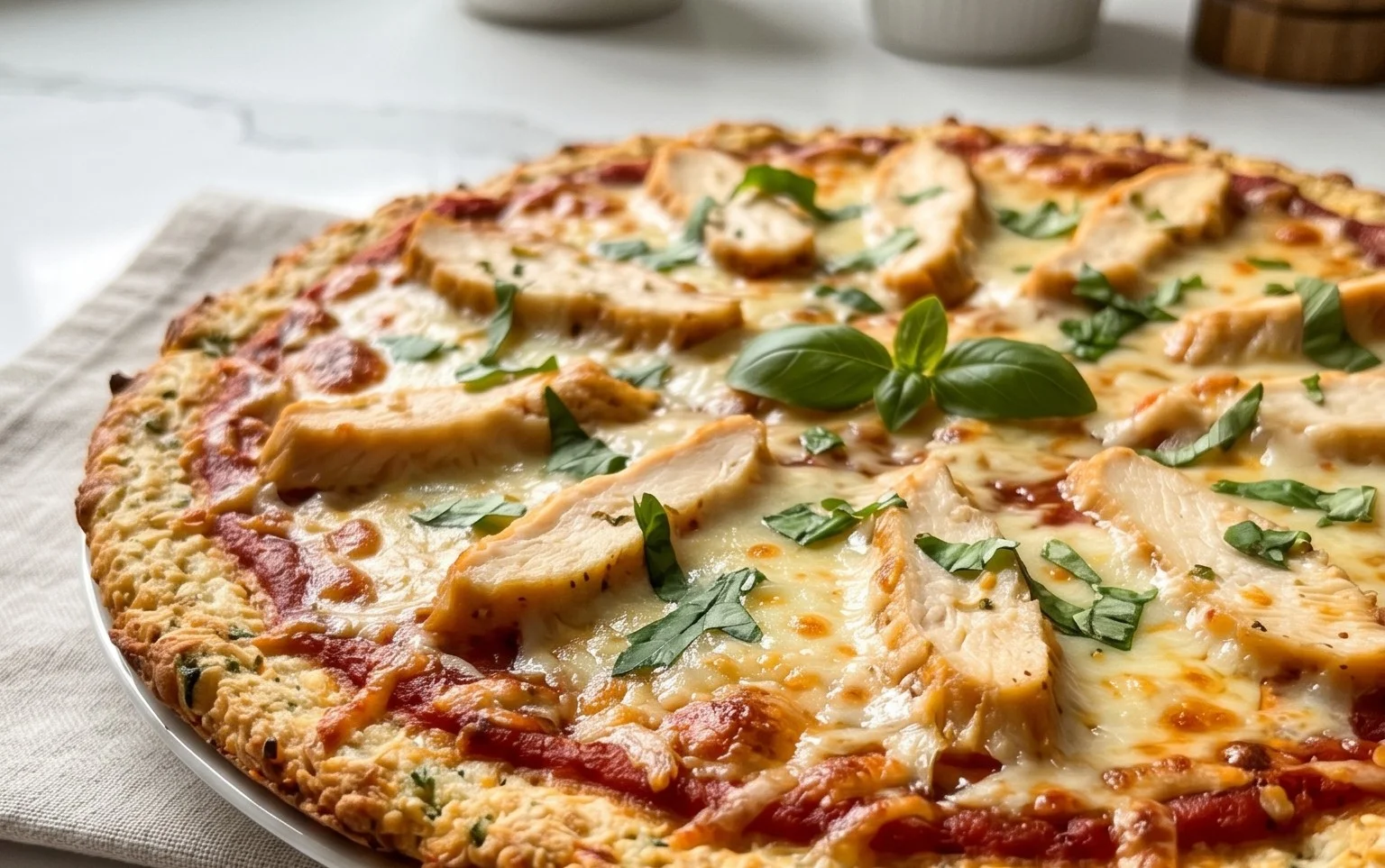 Chicken Crust Pizza (Low Carb + High Protein