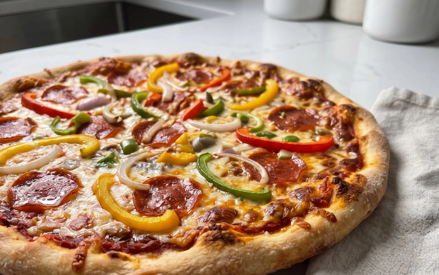 An excellent No Yeast Pizza Dough - quick easy homemade pizza!