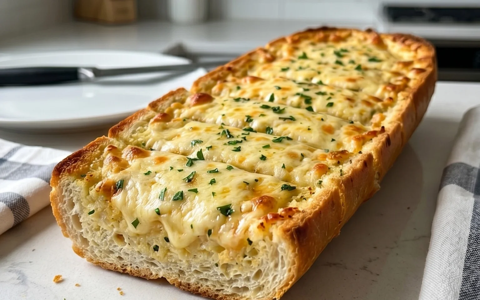 BEST CHEESY GARLIC BREAD RECIPE