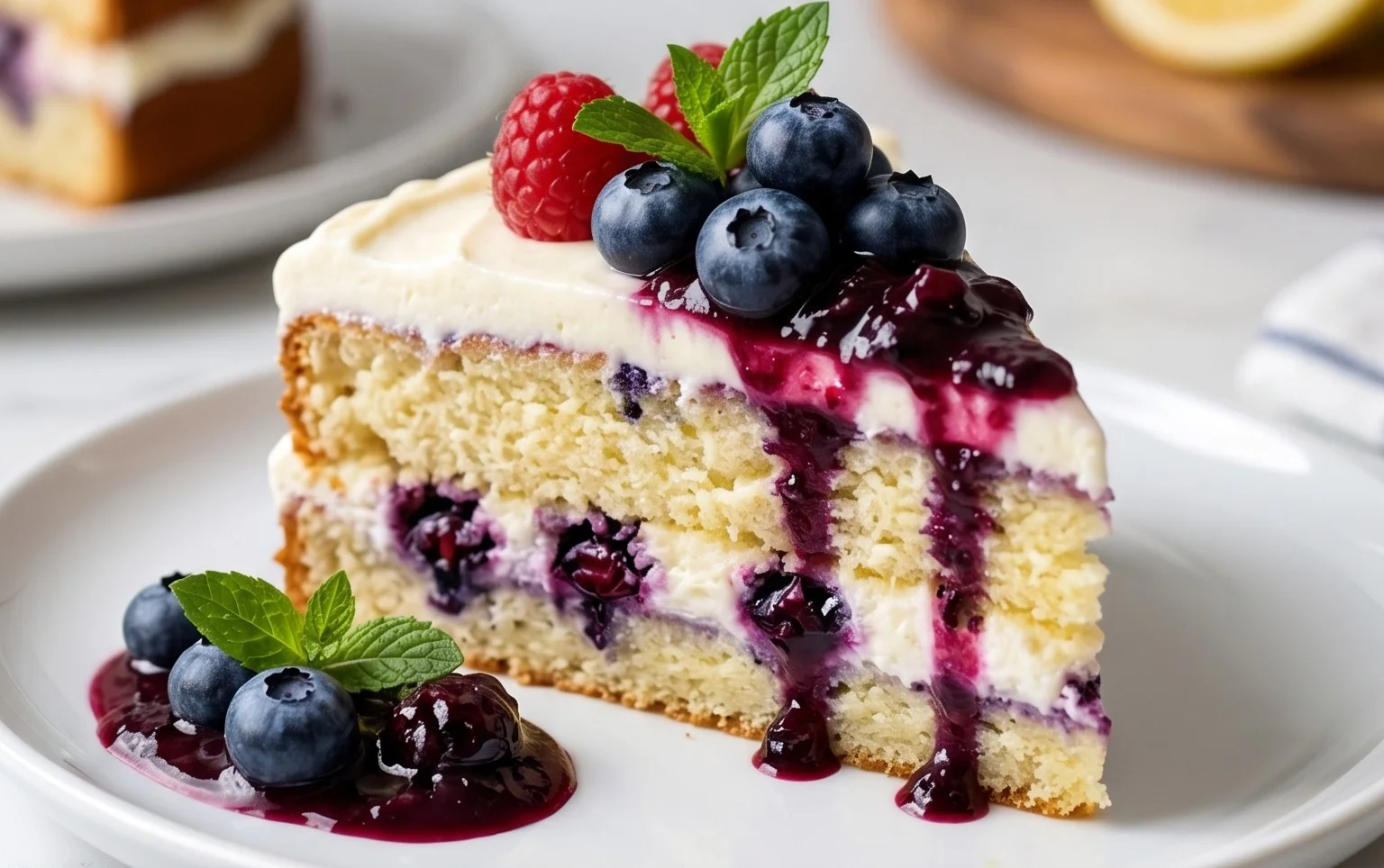 Nova Scotia Blueberry Cream Cake