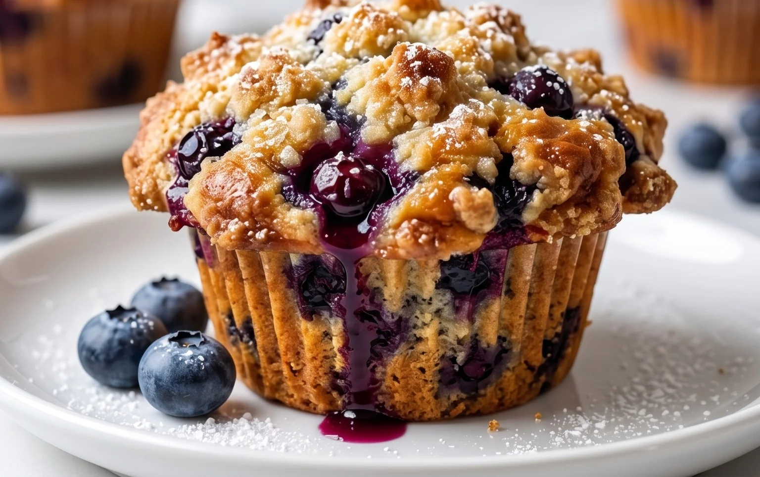 Lemon Blueberry Streusel Muffins