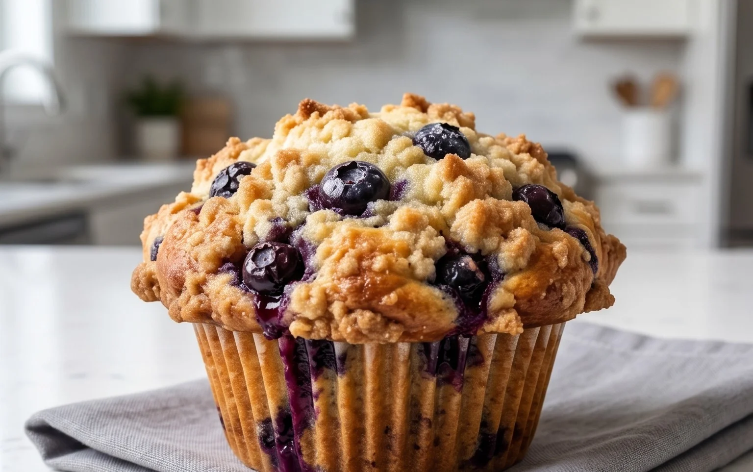 Lemon Blueberry Streusel Muffins