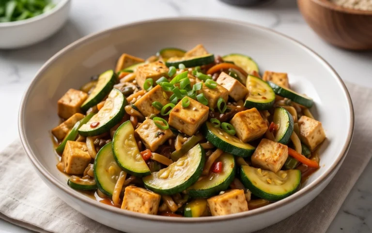 Zucchini Stir Fry With Tofu (Vegan)