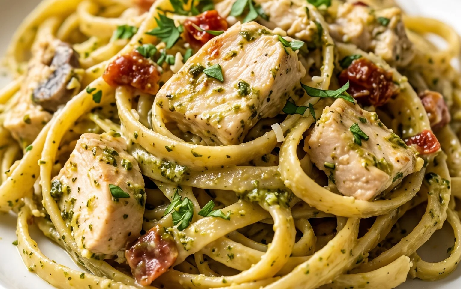 Creamy Chicken Pesto Pasta