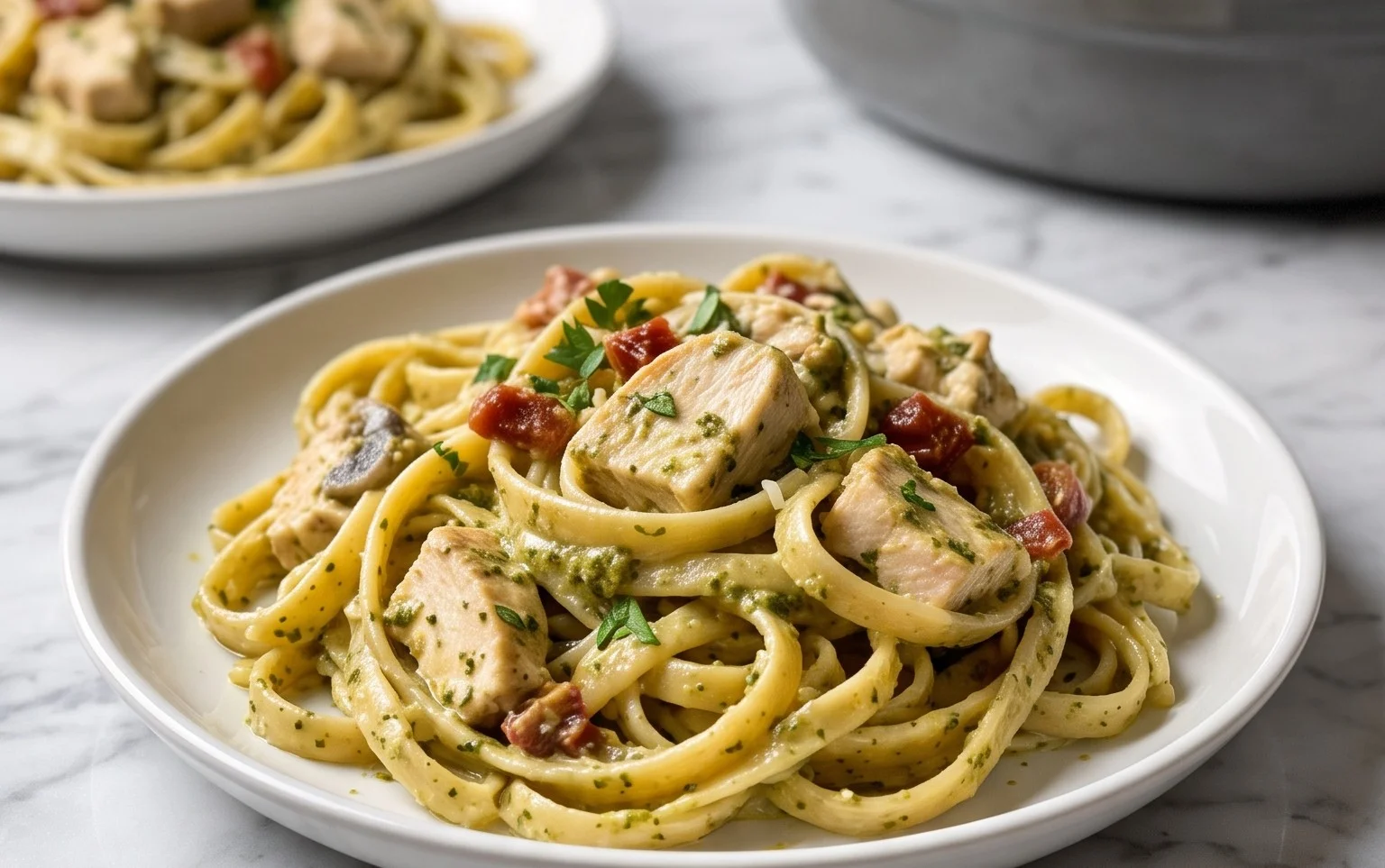 Creamy Chicken Pesto Pasta