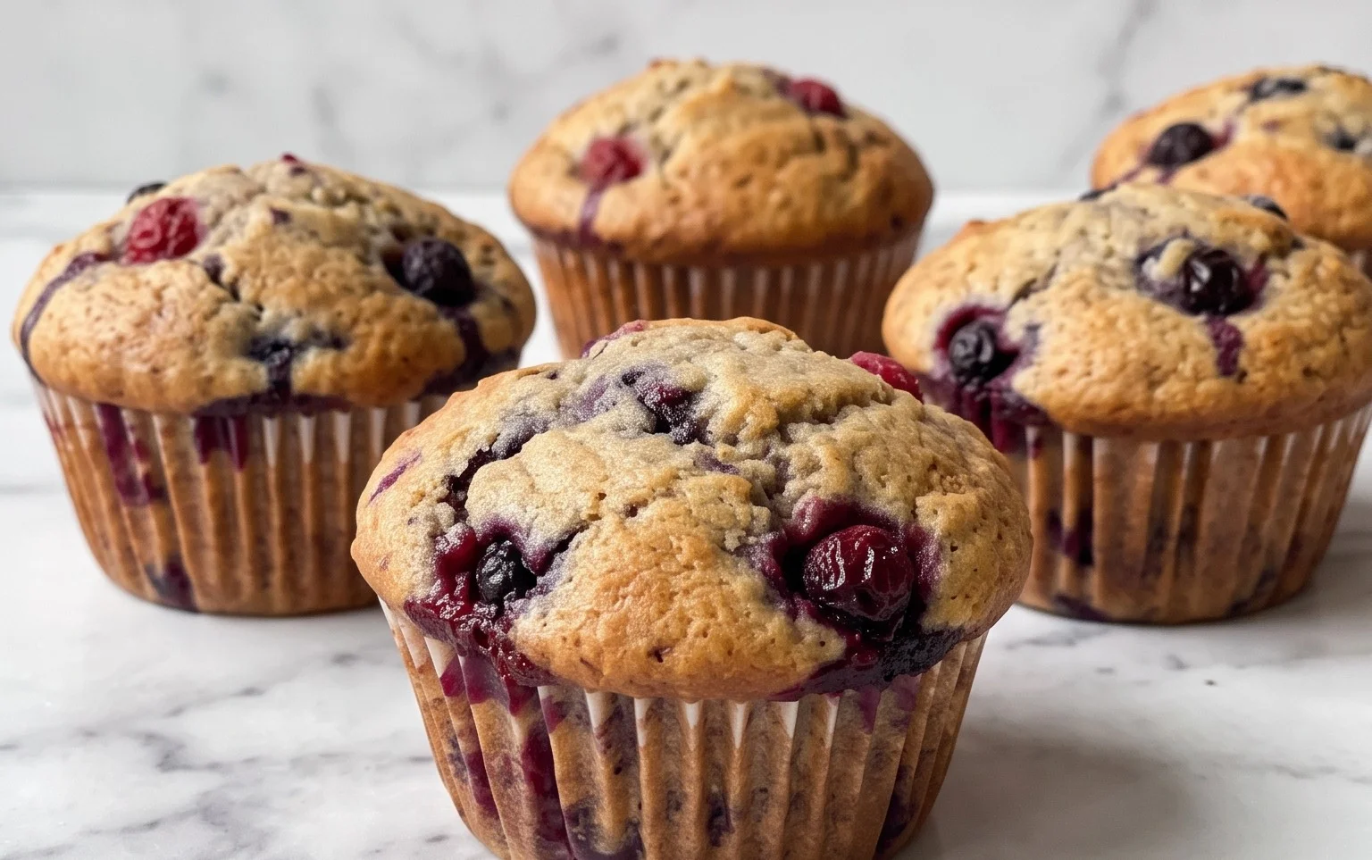 Bakery Style Mixed Berry Muffins | with Frozen Berries