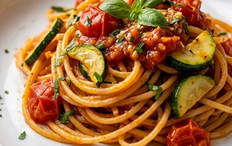 Healthy Tomato Zucchini Pasta