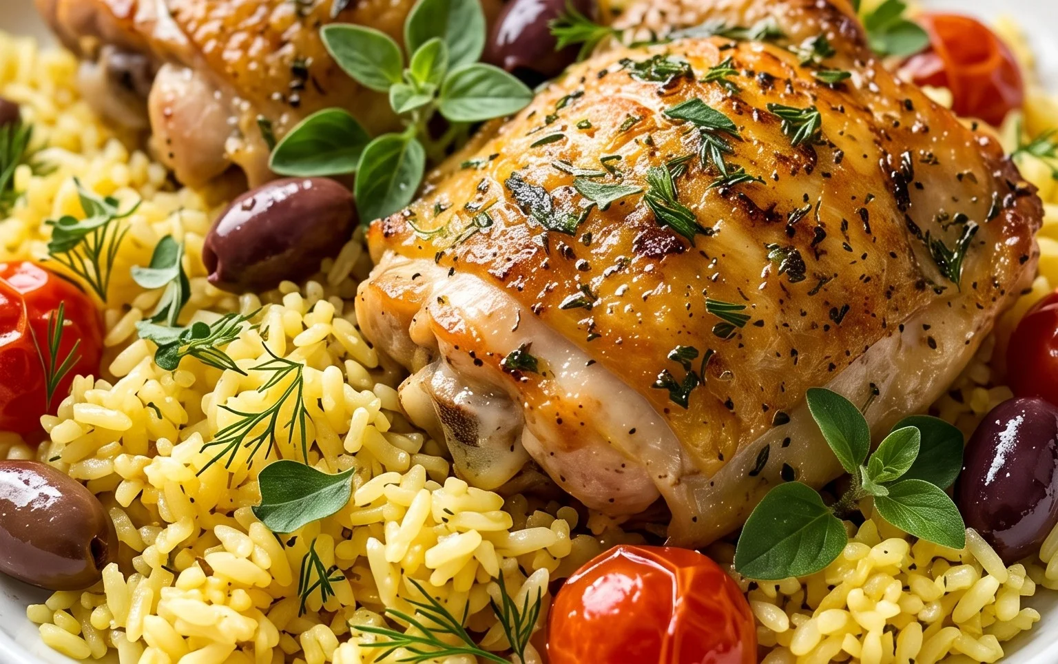 Greek Chicken and Lemon Rice (30 Minutes, One-Pot)