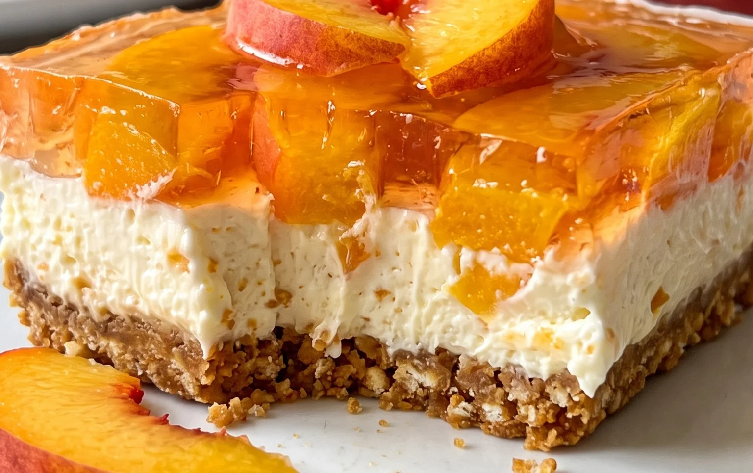Peach Pretzel Salad Dessert