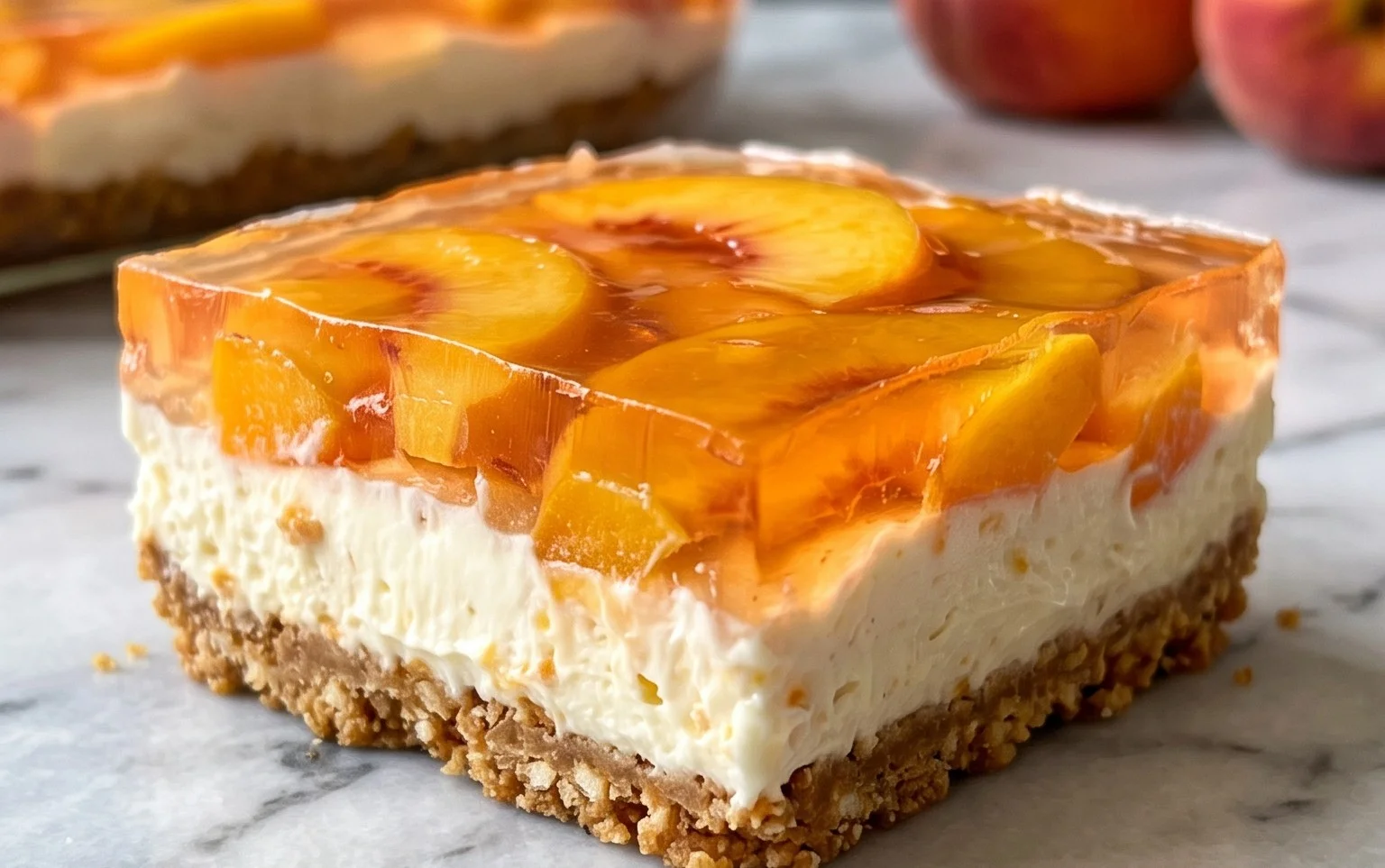 Peach Pretzel Salad Dessert