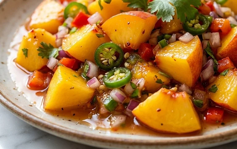 Sweet & Spicy Peach Salsa Canning Recipe