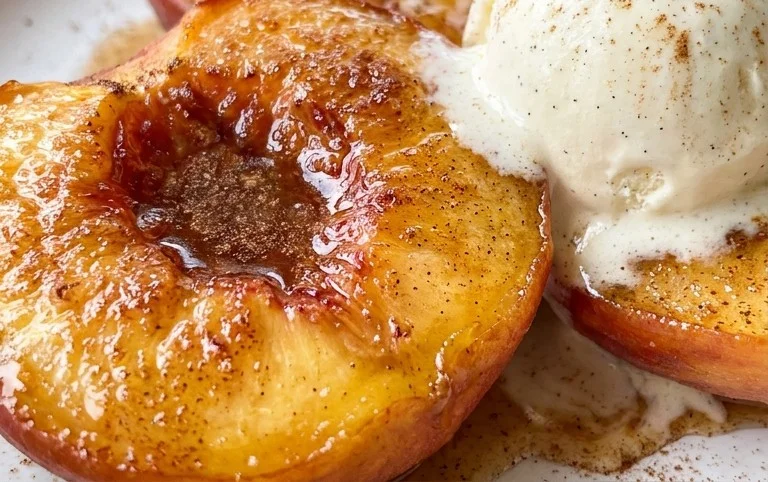 Cinnamon Sugar Baked Peaches