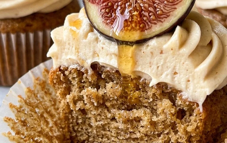 Fig Cupcakes with Honey Cream Cheese Frosting