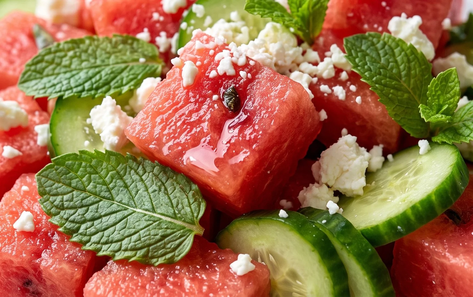 Watermelon Salad with Cucumber and Feta