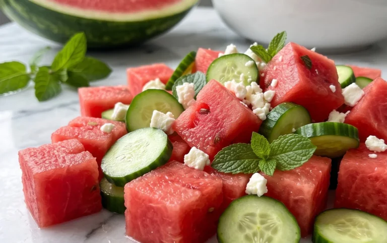 Watermelon Salad with Cucumber and Feta
