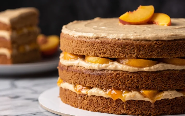 Brown Sugar Layer Cake with Peach Filling