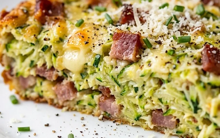 Zucchini and Beef Bacon Slice