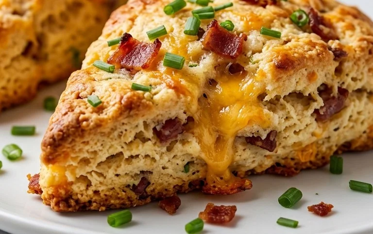 Beef Bacon Cheddar and Chive Scones