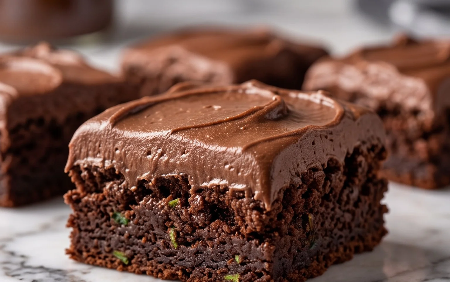 Zucchini Brownies with 1 minute Frosting!